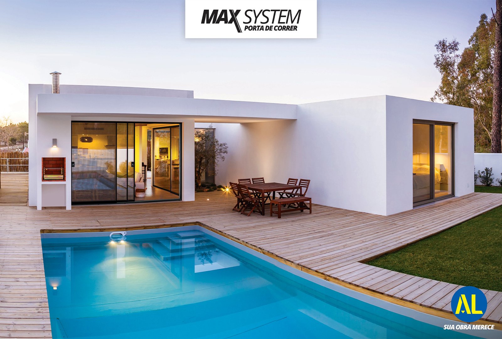 Porta de correr em vidro - Max System